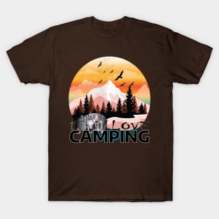 I Love Camping T Shirt Funny Summer Outdoor Forest Tee Camp in Tents T-Shirt